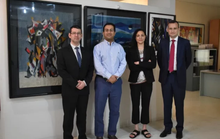 On 20 May 2018, French Defense Ministry officials visiting Dhaka, met with BEI Research Director, Mr. Faiz Sobhan at the BEI office, to discuss regional and international security issues