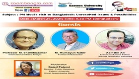 BEI President Amb. M Humayun Kabir spoke on PM Modi's Visit to Bangladesh: Unresolved issues and Possibilities in a virtual seminar on 24 March 2021