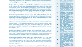 BEI Weekly News Highlights: Brief Highlights on Current Issues of South Asia, July 02, 2021-July 07, 2021