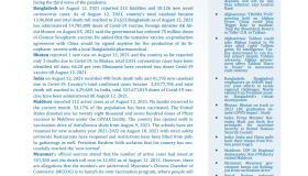 BEI Weekly News Highlights: Brief Highlights on Current Issues of South Asia, August 06, 2021-August 12, 2021