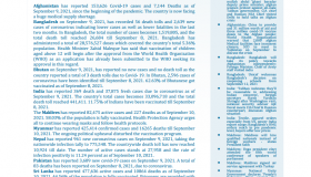 BEI Weekly News Highlights: Brief Highlights on Current Issues of South Asia, September 03, 2021-September 09, 2021