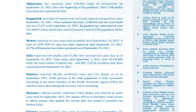 BEI Weekly News Highlights: Brief Highlights on Current Issues of South Asia, September 17, 2021-September 23, 2021
