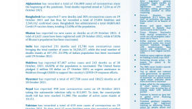 BEI Weekly News Highlights: Brief Highlights on Current Issues of South Asia, October 22, 2021-October 28, 2021