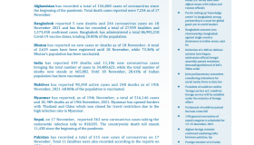 BEI Weekly News Highlights: Brief Highlights on Current Issues of South Asia, November 12, 2021-November 18, 2021