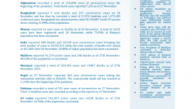 BEI Weekly News Highlights: Brief Highlights on Current Issues of South Asia, November 19, 2021-November 25, 2021