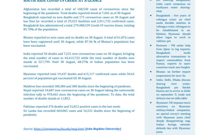 BEI Weekly News Highlights: Brief Highlights on Current Issues of South Asia, August 20, 2022-August 27, 2022