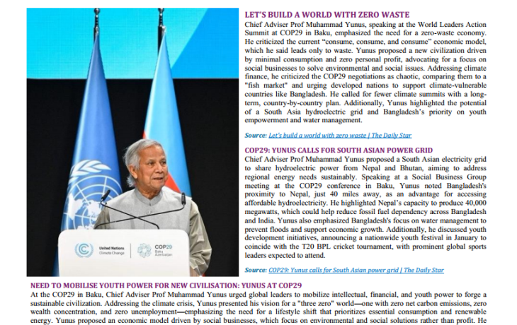 BEI Weekly News Highlights: Brief highlights on current issues in South Asia from 06-15 November 2024