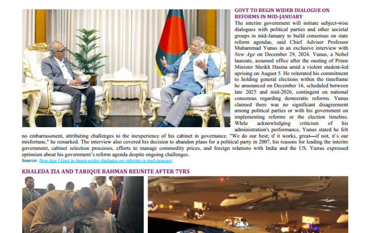 BEI Weekly News Highlights Brief Highlights on Current Issues in South Asia, 01-10 January 2025