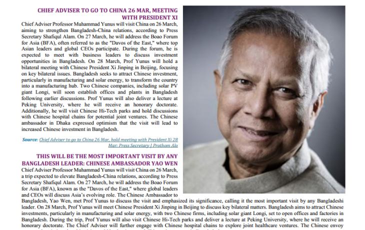 BEI Weekly News Highlights Brief Highlights on Current Issues in South Asia, 16-23 March 2025