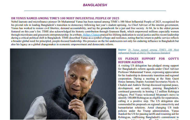 BEI Weekly News Highlights Brief Highlights on Current Issues in South Asia, 12-20 April 2025